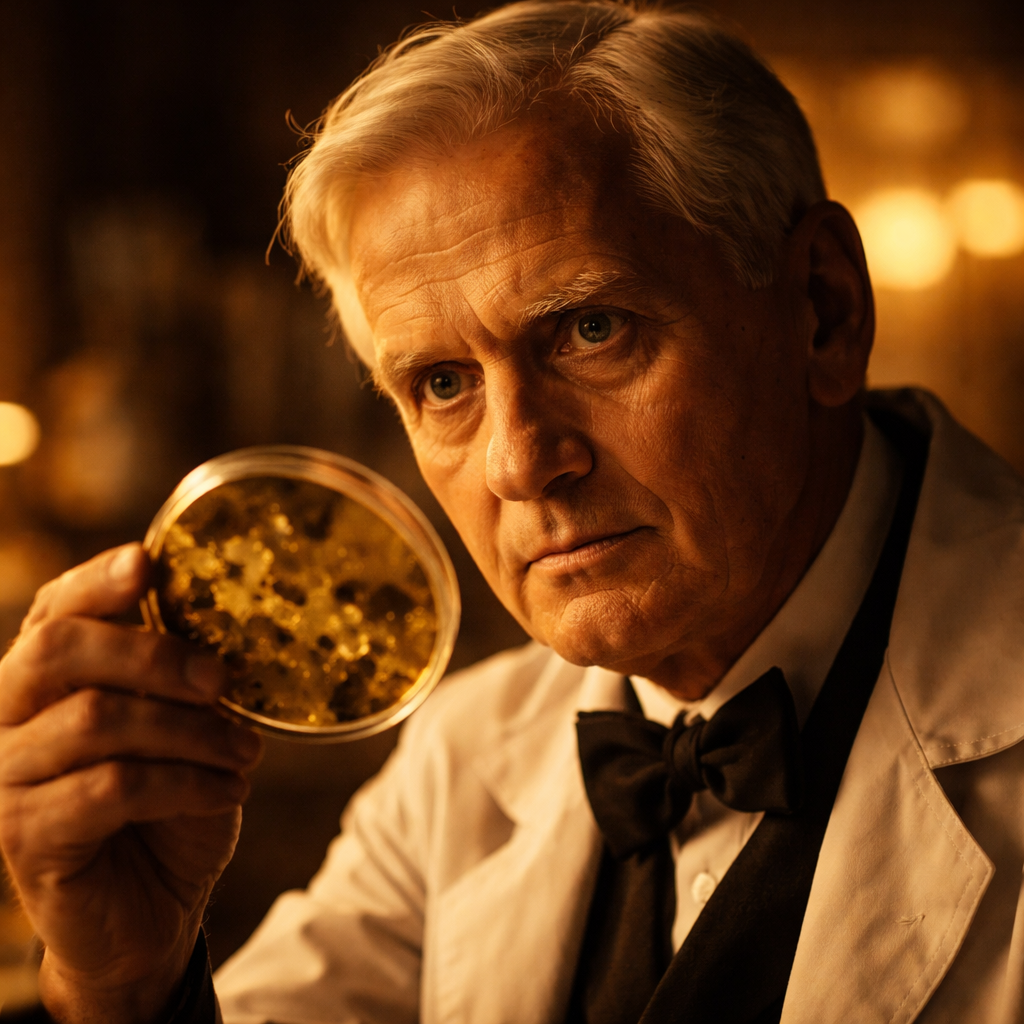Fleming discovered penicillin by accident in 1928 — came back from vacation, found mold killing the bacteria on a forgotten petri dish. He published it. Nobody much cared. It took Howard Florey and Ernst Chain twelve years to figure out how to manufacture it as medicine. The first batch went to a policeman named Albert Alexander who was dying from a scratch. It worked. Then they ran out and he died. By World War II, mass production had begun. Fleming, Florey, and Chain shared the 1945 Nobel Prize. Fleming got most of the credit and the myth. He was born in Ayrshire in 1881 and died in London on March 11, 1955. The petri dish he left uncovered is in a museum.